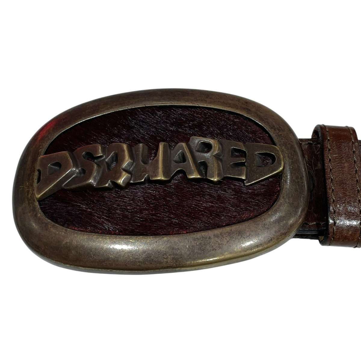 Dsquared2　Lady　ロゴ　　レザーベルト　ブラウン ファッションファッション - Dsquared2 Ladyロゴ レザーベルト