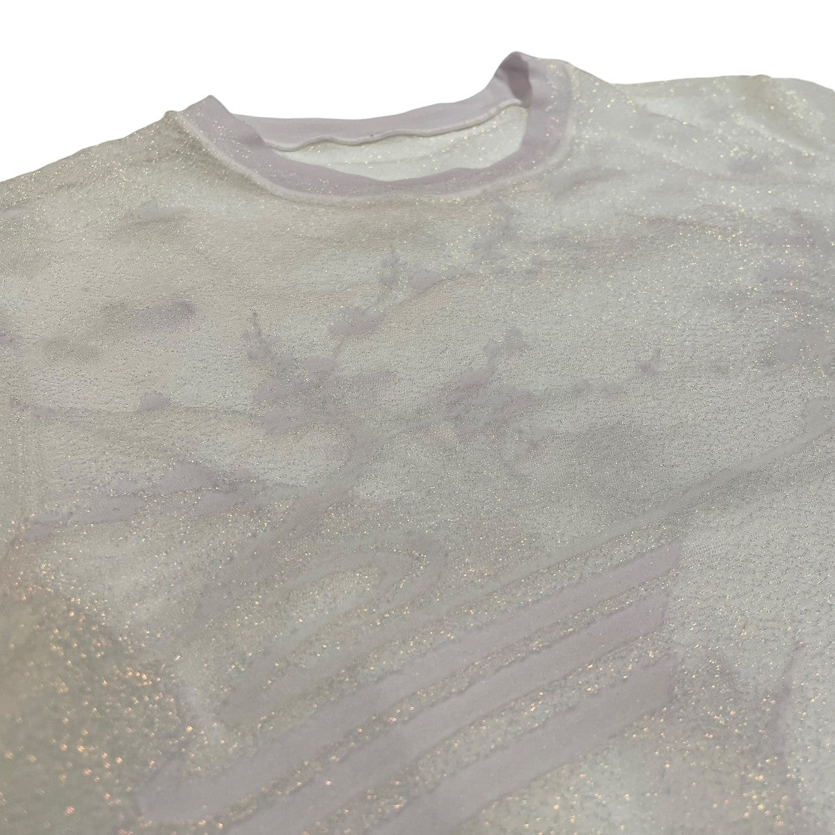 mame kurogouchi Nature Pattern Sheer Knitted Crew Neck Top半袖カットソーMM25SS-KN063 古着・中古-3枚目のアイテム画像