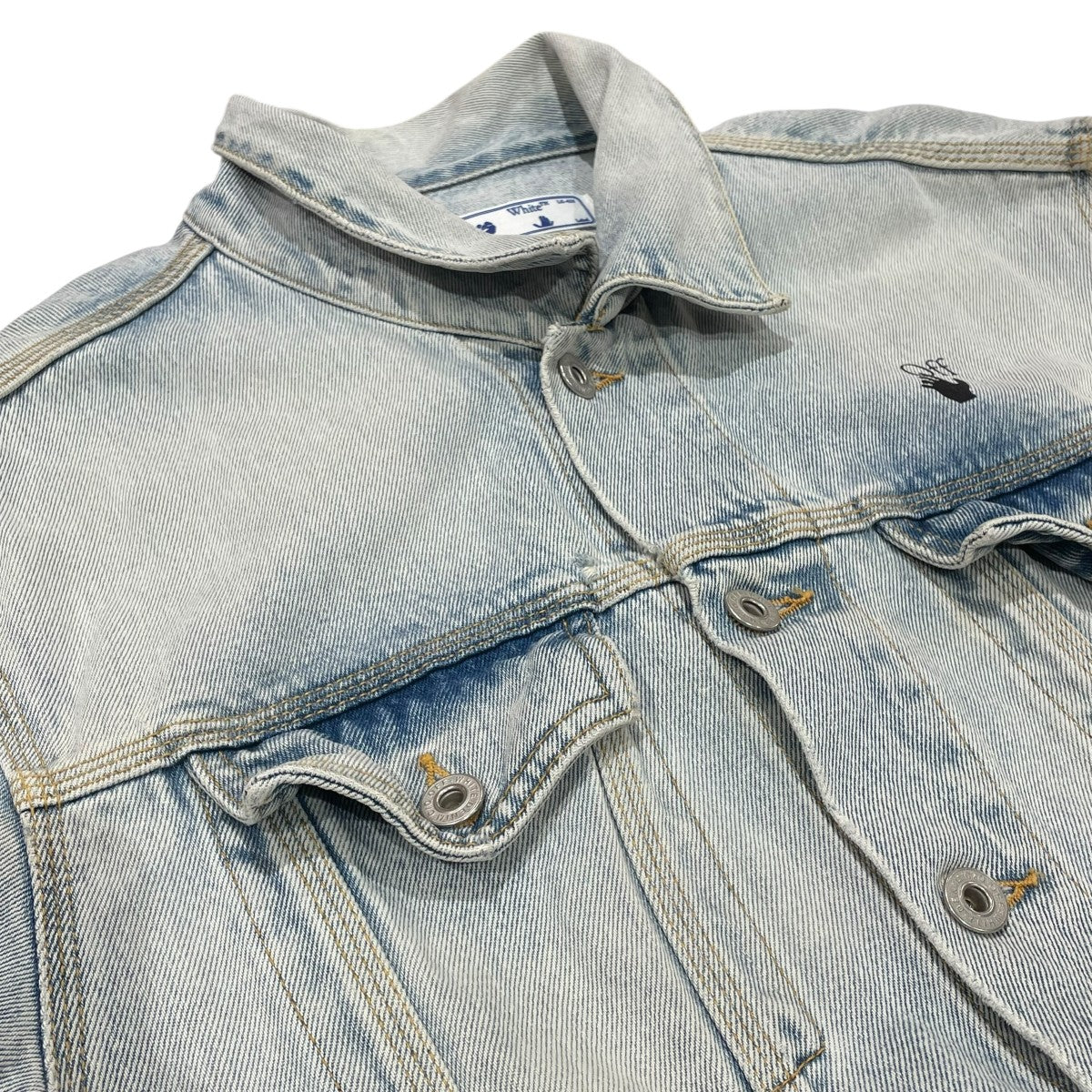 OFFWHITE 21SSGIUBOTTO BLUE MONALISA SLIM DENIMデニムジャケットomye054r21den002 古着・中古-3枚目のアイテム画像