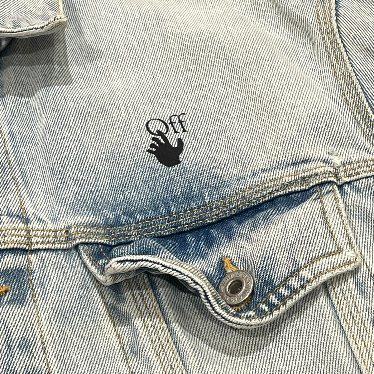 OFFWHITE 21SSGIUBOTTO BLUE MONALISA SLIM DENIMデニムジャケットomye054r21den002 古着・中古-6枚目のアイテム画像