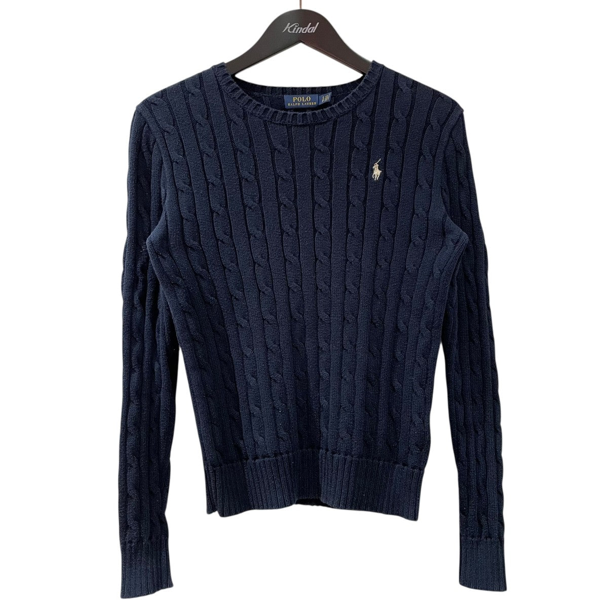 ケーブルニット コットン クルーネックセーター