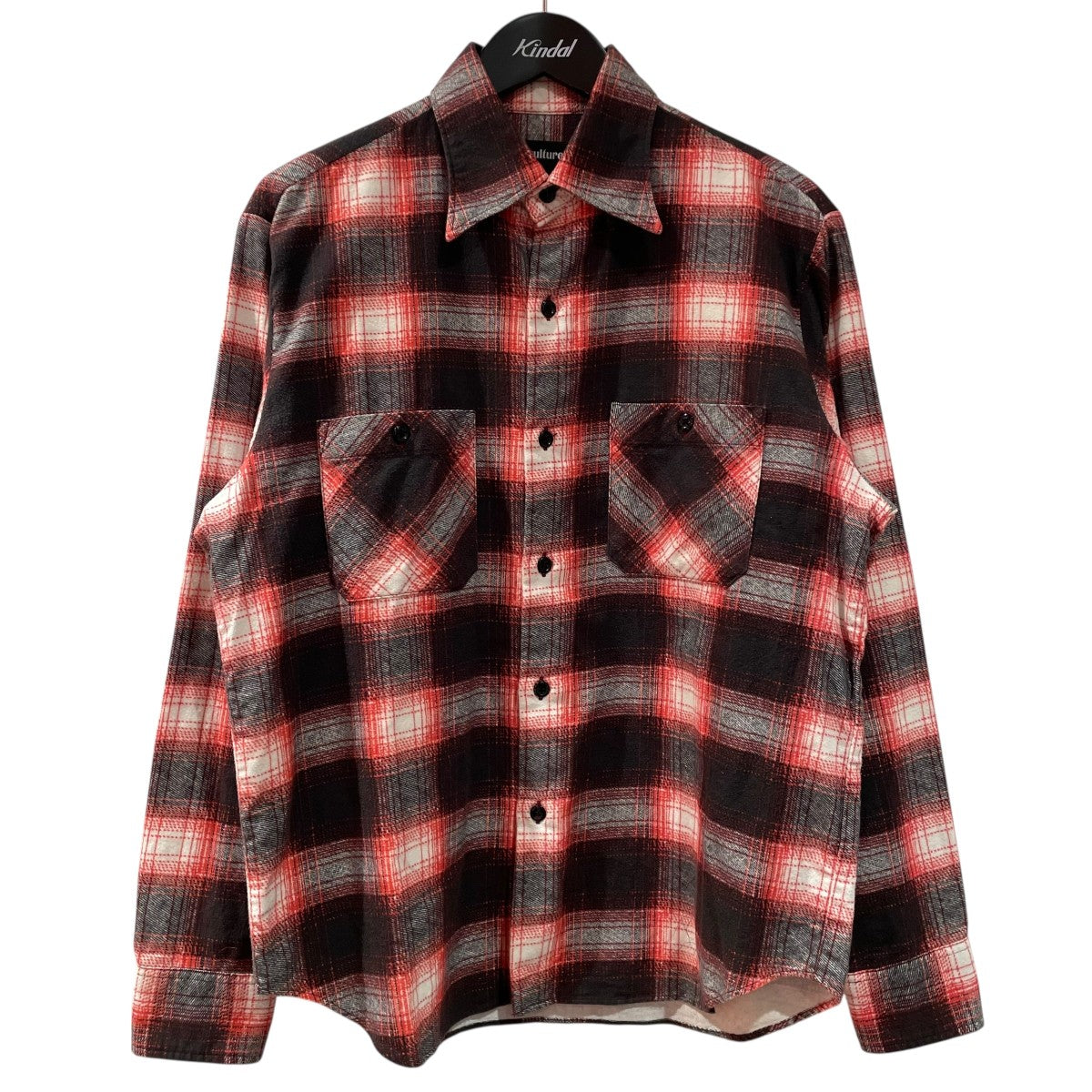 Subculture(サブカルチャー) OMBRE CHECK SHIRT長袖シャツ レッド