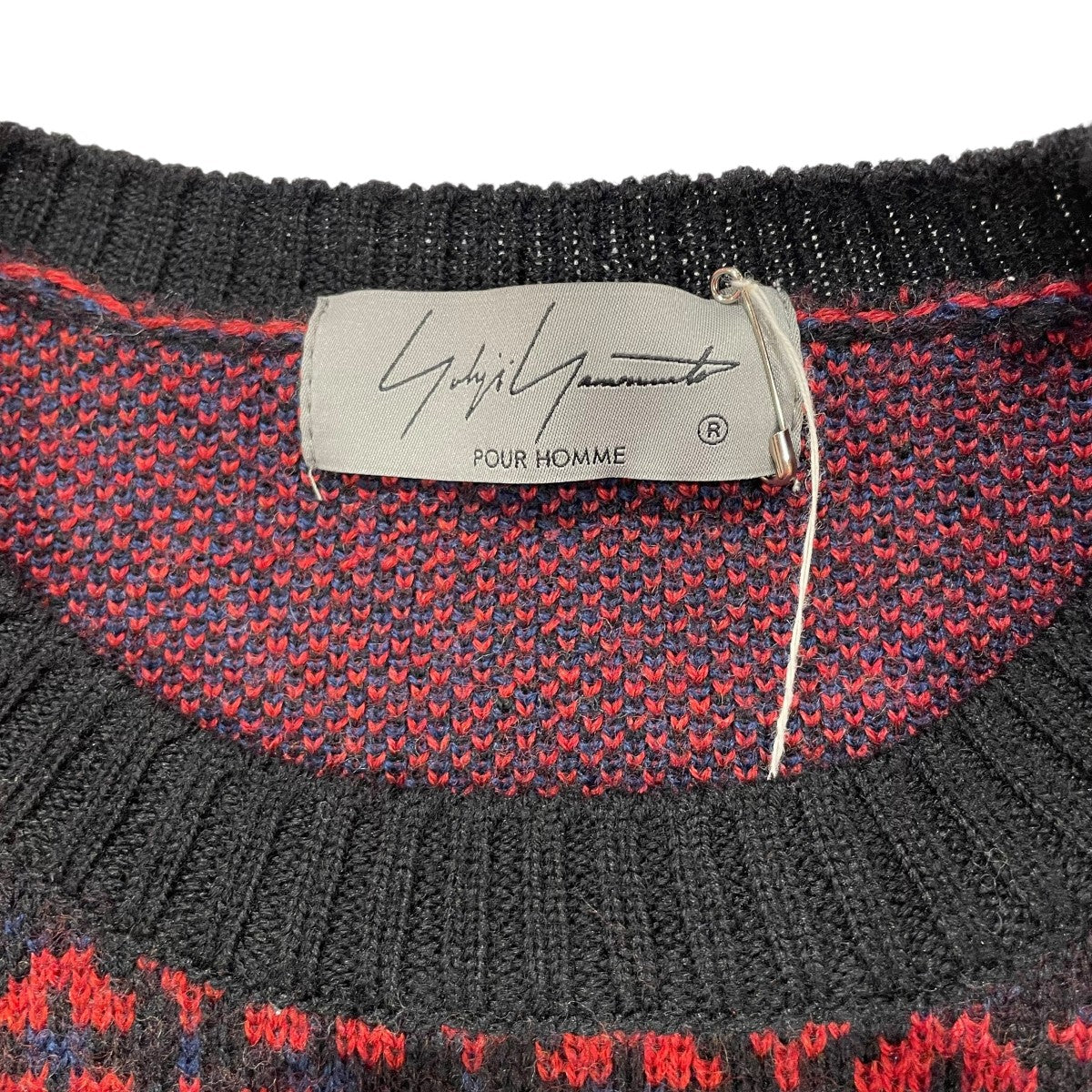 Yohji Yamamoto pour homme WORMHOLE ROUNDNECK KNITニットH0-K12-195 古着・中古-6枚目のアイテム画像