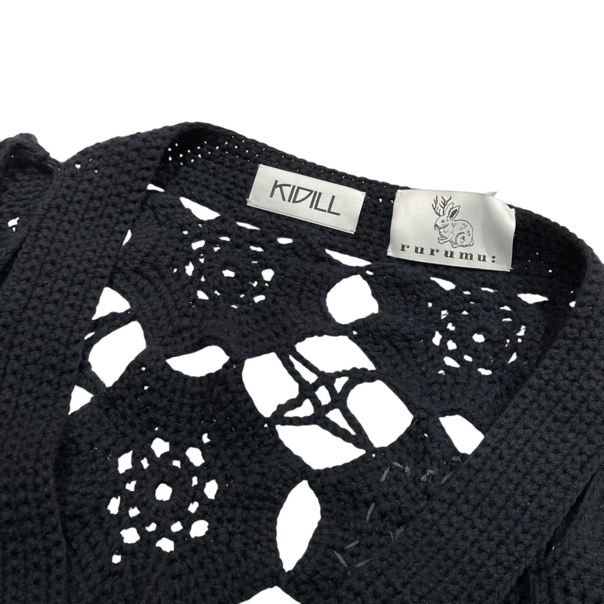 KIDILL×rurumu SPIDER KNIT CARDIGANメッシュニットKL844 KL844