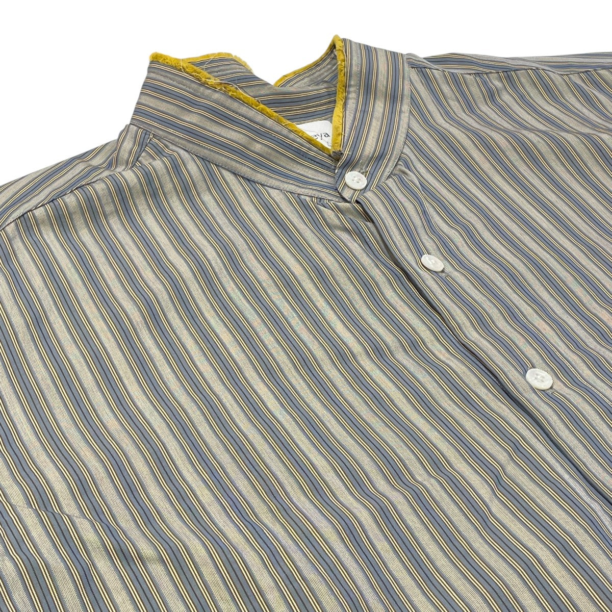 Cristaseya×Salvatore Piccolo handmade mao shirtストライプシャツ 古着・中古-3枚目のアイテム画像