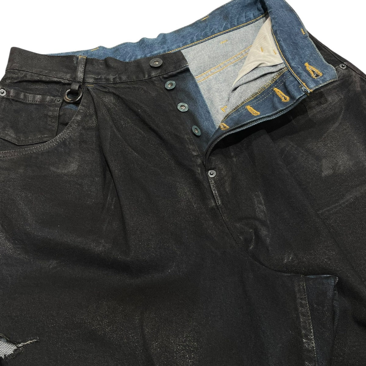 SOSHIOTSUKI 23AWKNICKER BOCKERS DENIMコーティングデニムパンツS23AW24DNM-CRASH 古着・中古-3枚目のアイテム画像