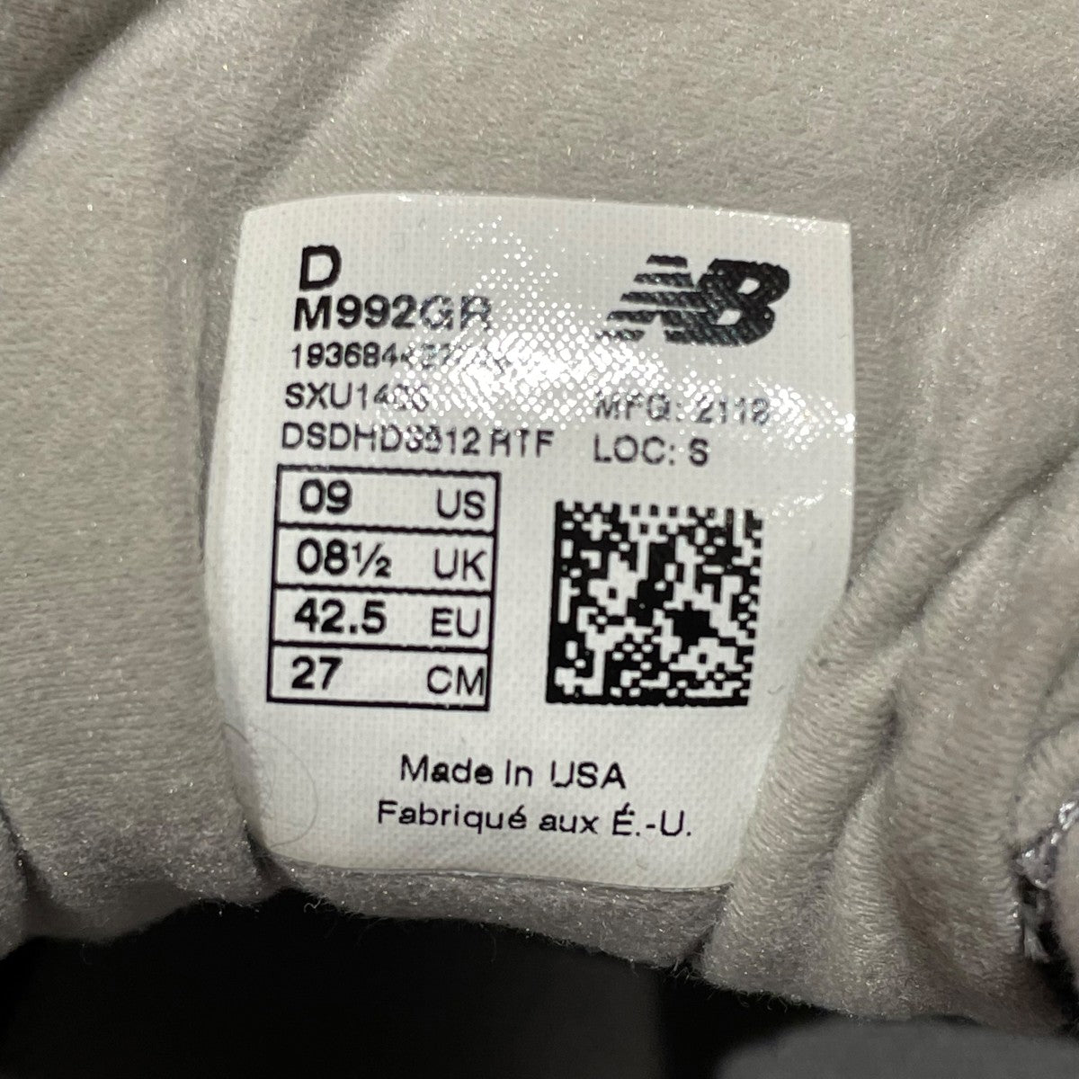 NEW BALANCE ローカットスニーカーm992gr 古着・中古-8枚目のアイテム画像