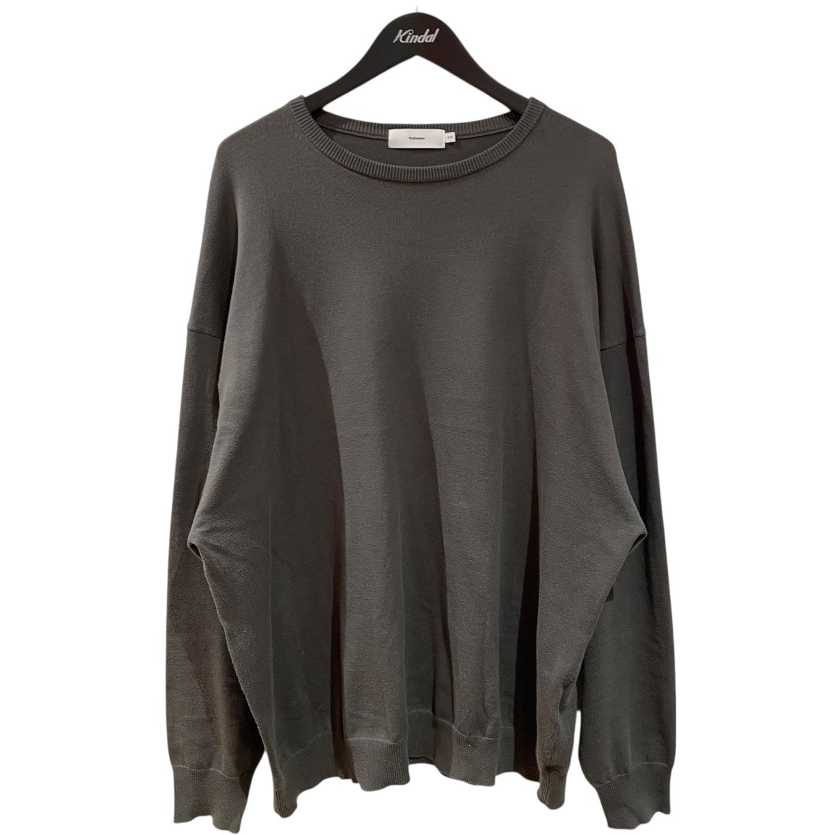 Graphpaper 24SSSuvin Cotton Oversized L S Crew Neck KnitコットンセーターGU241-80251B 古着・中古-1枚目のアイテム画像