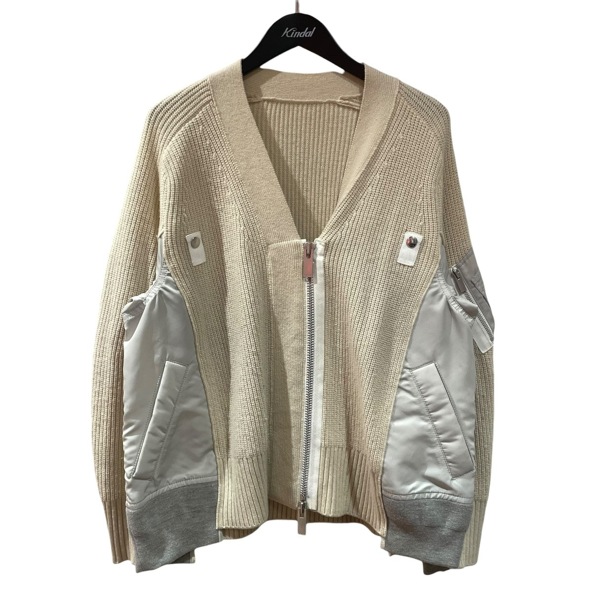 22AWWool Knit x Nylon Twill CardiganカーディガンSCW-064