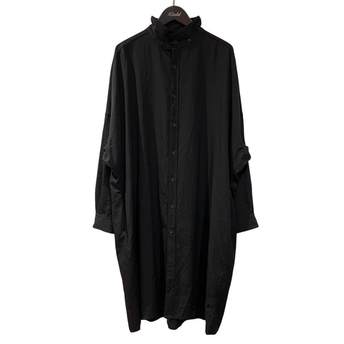 Yohji Yamamoto pour homme 19SSLong Blouse Wrinkled Gabardine長袖シャツHH-B22-100 古着・中古-1枚目のアイテム画像