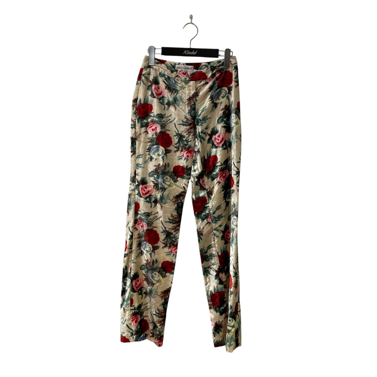 DOLCE ＆ GABBANA 花柄ベロアパンツ621/3510 古着・中古-1枚目のアイテム画像