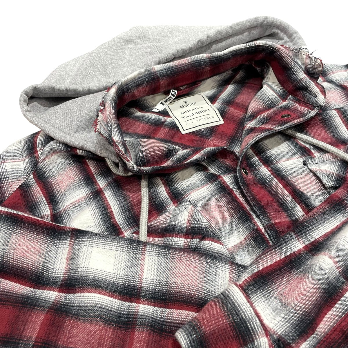 Maison MIHARA YASUHIRO HOODIES CHECK SHIRTSシャツパーカーK15SH421 古着・中古-3枚目のアイテム画像