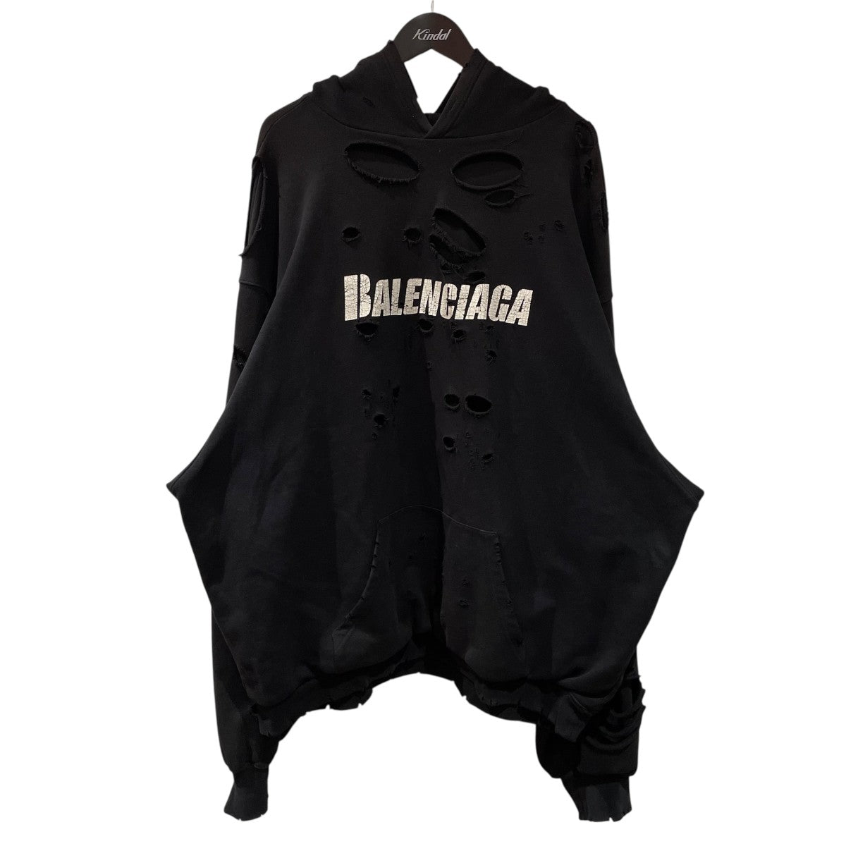 BALENCIAGA 21SSCaps Destroyed Hoodieパーカー659403 古着・中古-1枚目のアイテム画像