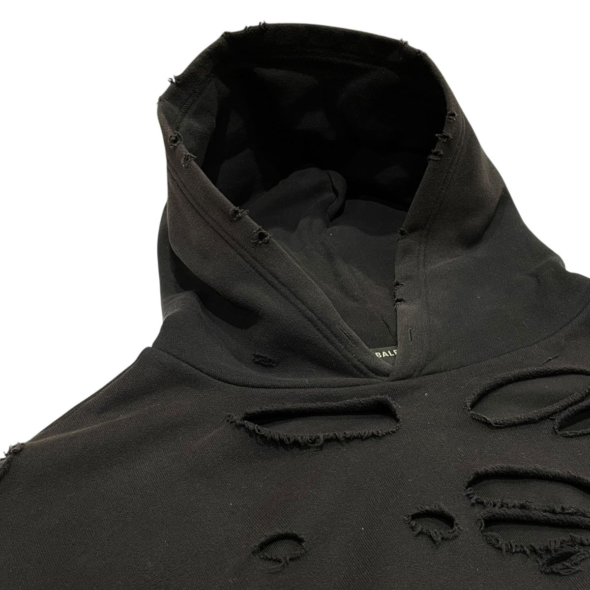 BALENCIAGA 21SSCaps Destroyed Hoodieパーカー659403 古着・中古-3枚目のアイテム画像