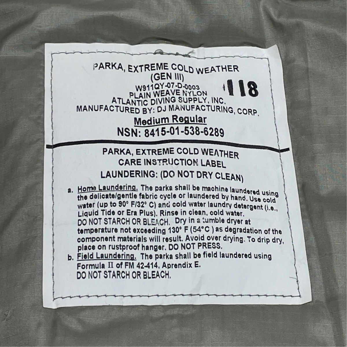 ECWCS LEVEL7 GEN3 PRIMALOFT中綿ジャケット8415-01-538-6289 古着・中古-6枚目のアイテム画像