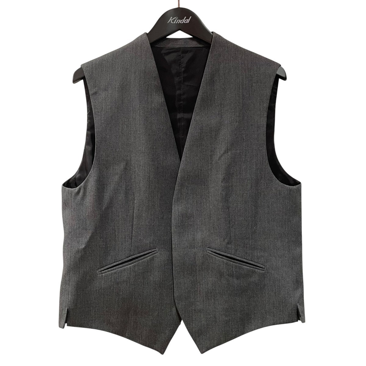 WOOL FLY-FRONT VESTジレGR-06-VT-001