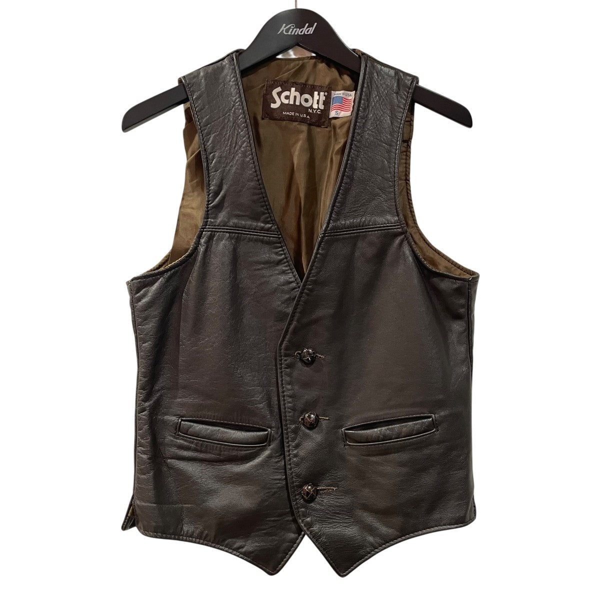 Schott(ショット) レザーベスト2201 2201 ブラウン サイズ S｜【公式
