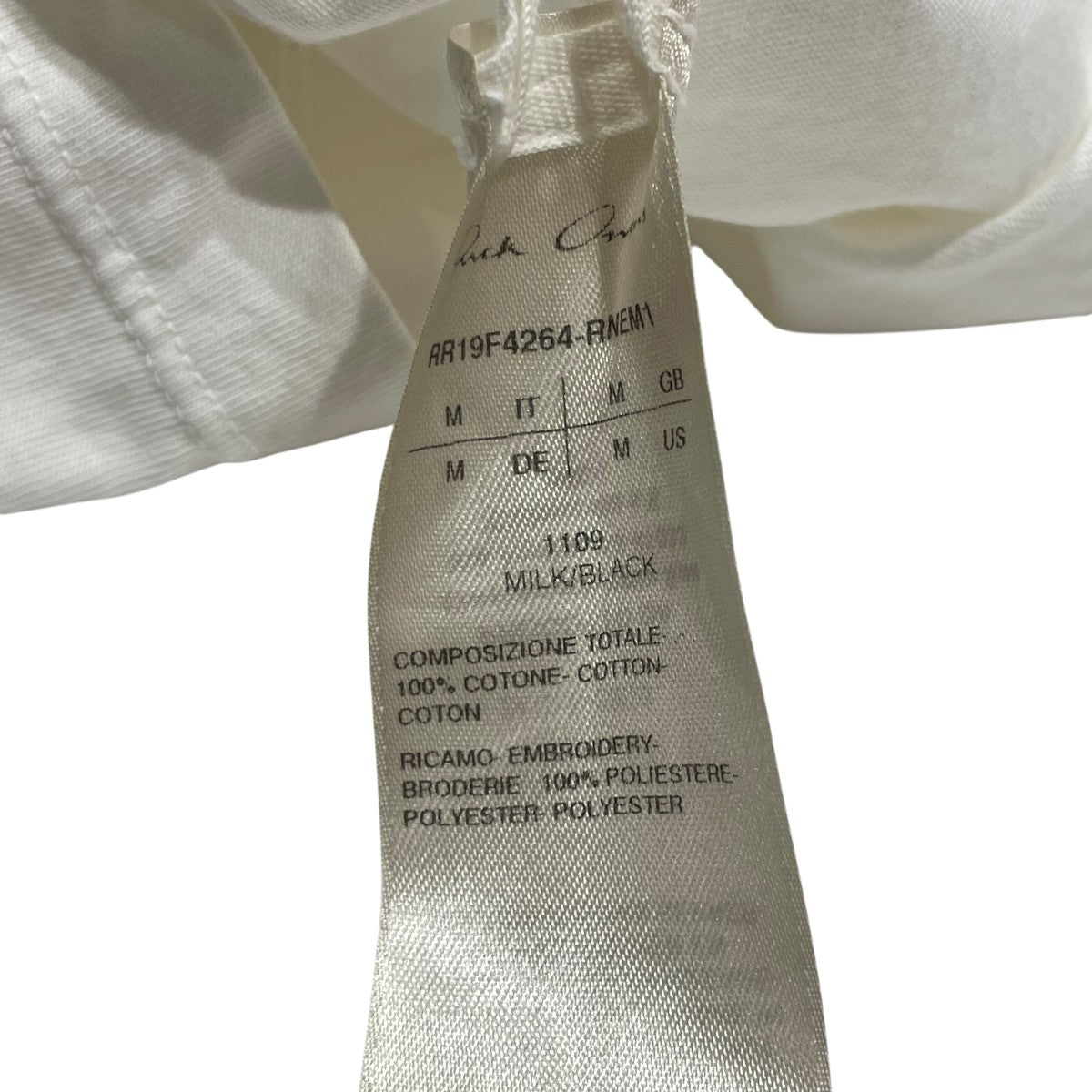 RICK OWENS LARRY期半袖TシャツRR19F4264-RNEM1 古着・中古-6枚目のアイテム画像