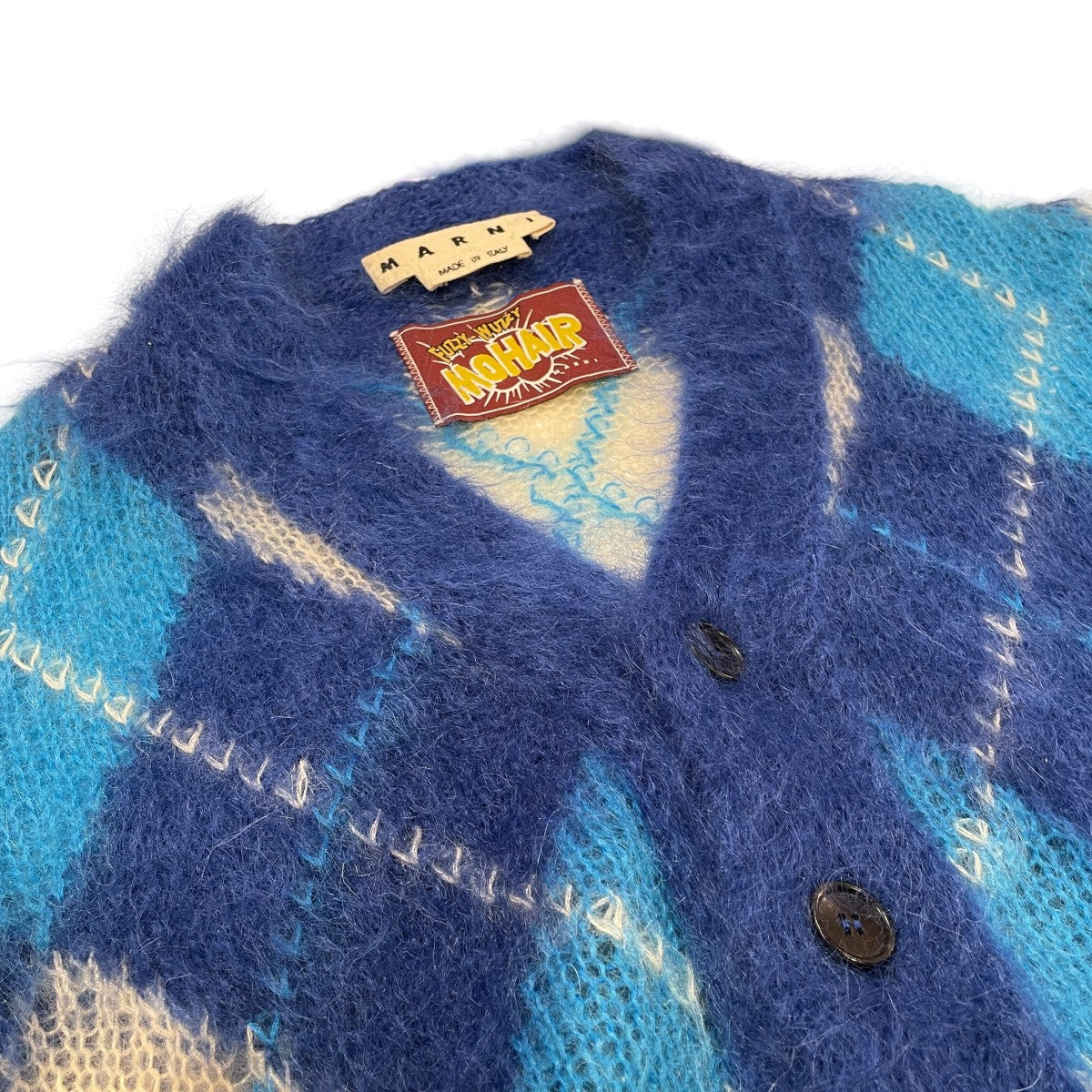 22SSICONIC MOHAIR ARGYLE SWEATERカーディガンCDMG0051Q1 UFU117