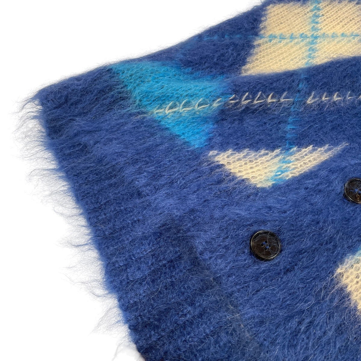 22SSICONIC MOHAIR ARGYLE SWEATERカーディガンCDMG0051Q1 UFU117