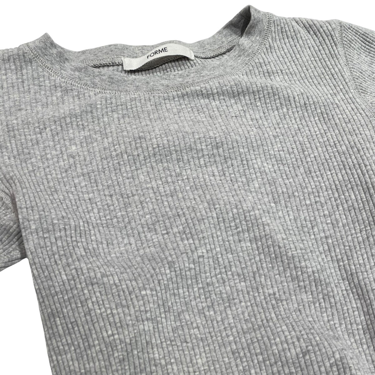 forme クルーネックニット24sp ribcut sew gry 古着・中古-3枚目のアイテム画像