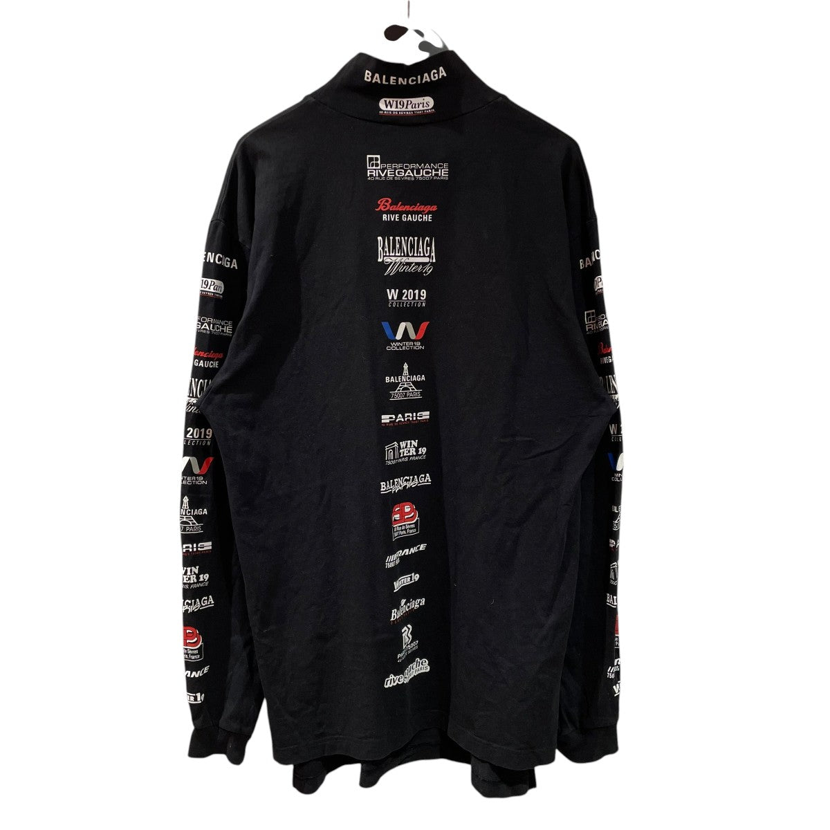 BALENCIAGA 19AWMulti Logo Turtle Neckハイネックカットソー594582 古着・中古-2枚目のアイテム画像