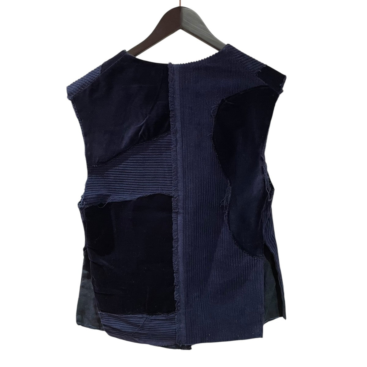 OLUBIYI THOMAS 22AWpatched cotton velvet corduroy vestカットオフベスト 古着・中古-2枚目のアイテム画像