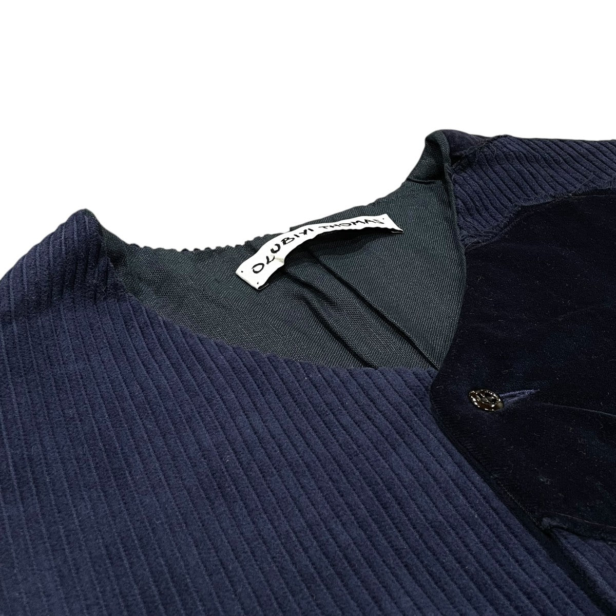 OLUBIYI THOMAS 22AWpatched cotton velvet corduroy vestカットオフベスト 古着・中古-3枚目のアイテム画像