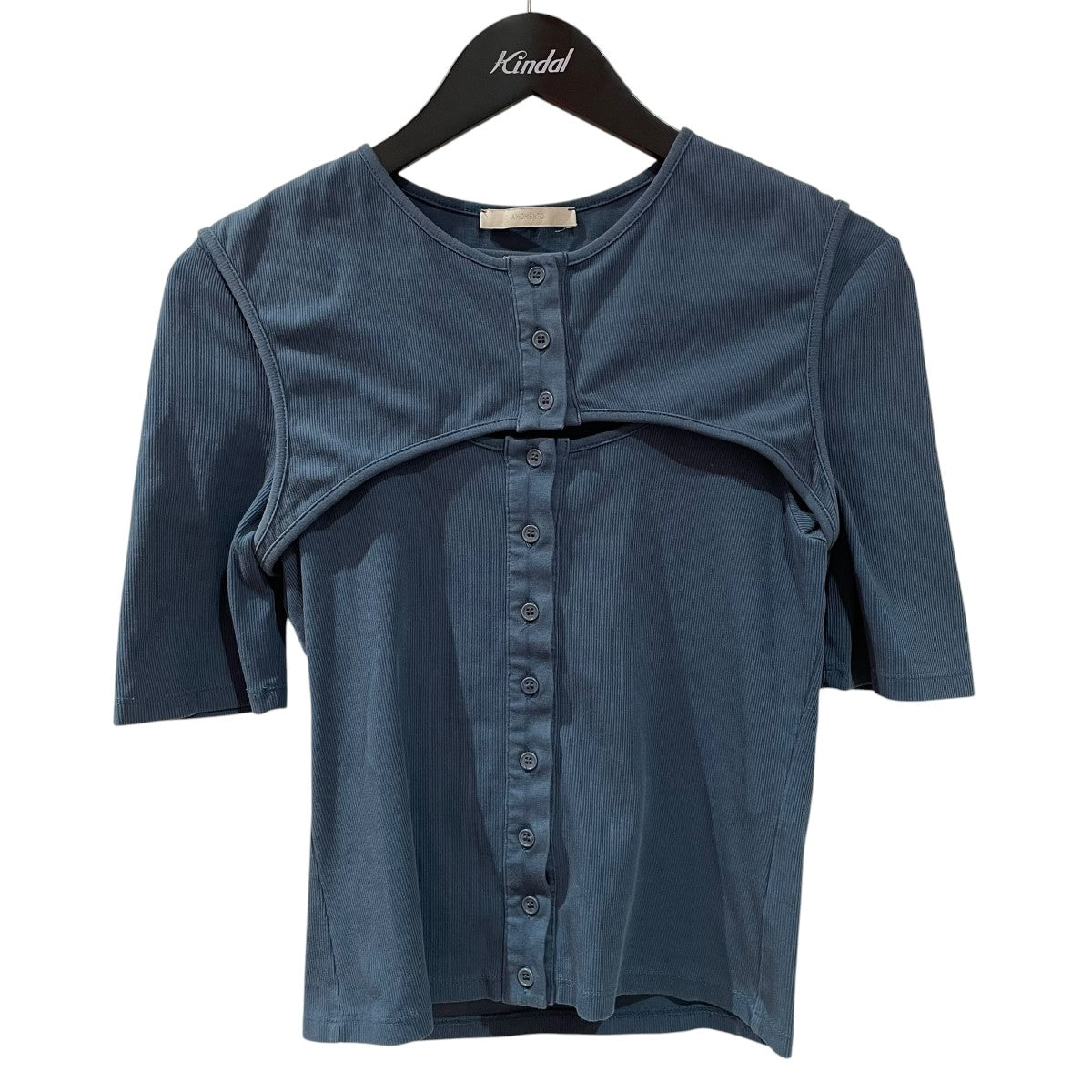 AMOMENTO RIBBED BUTONCARDIGAN TOP SETドッキングニット24070410003910 古着・中古-1枚目のアイテム画像