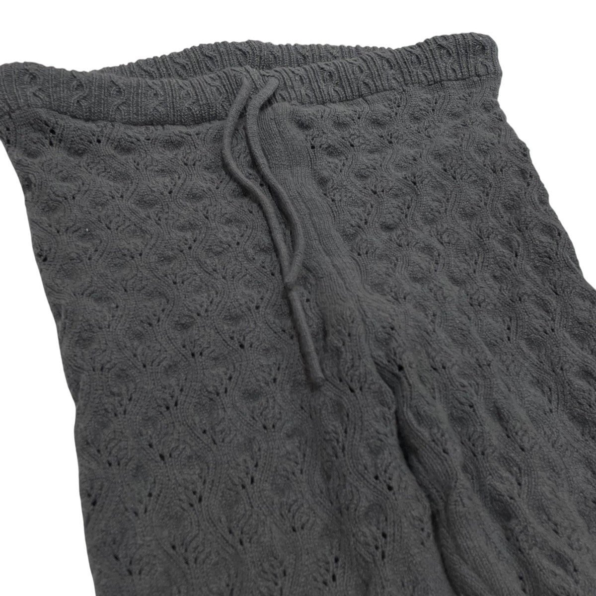 mame kurogouchi Openwork Pattern Knitted Loose LeggingsニットパンツMM24FW-AC312 古着・中古-3枚目のアイテム画像