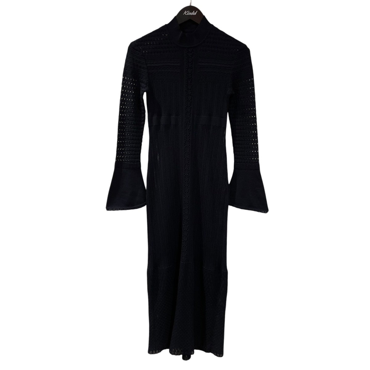 mame kurogouchi Lace Stripe Knitted DressニットワンピースMM23PF-KN727 古着・中古-1枚目のアイテム画像