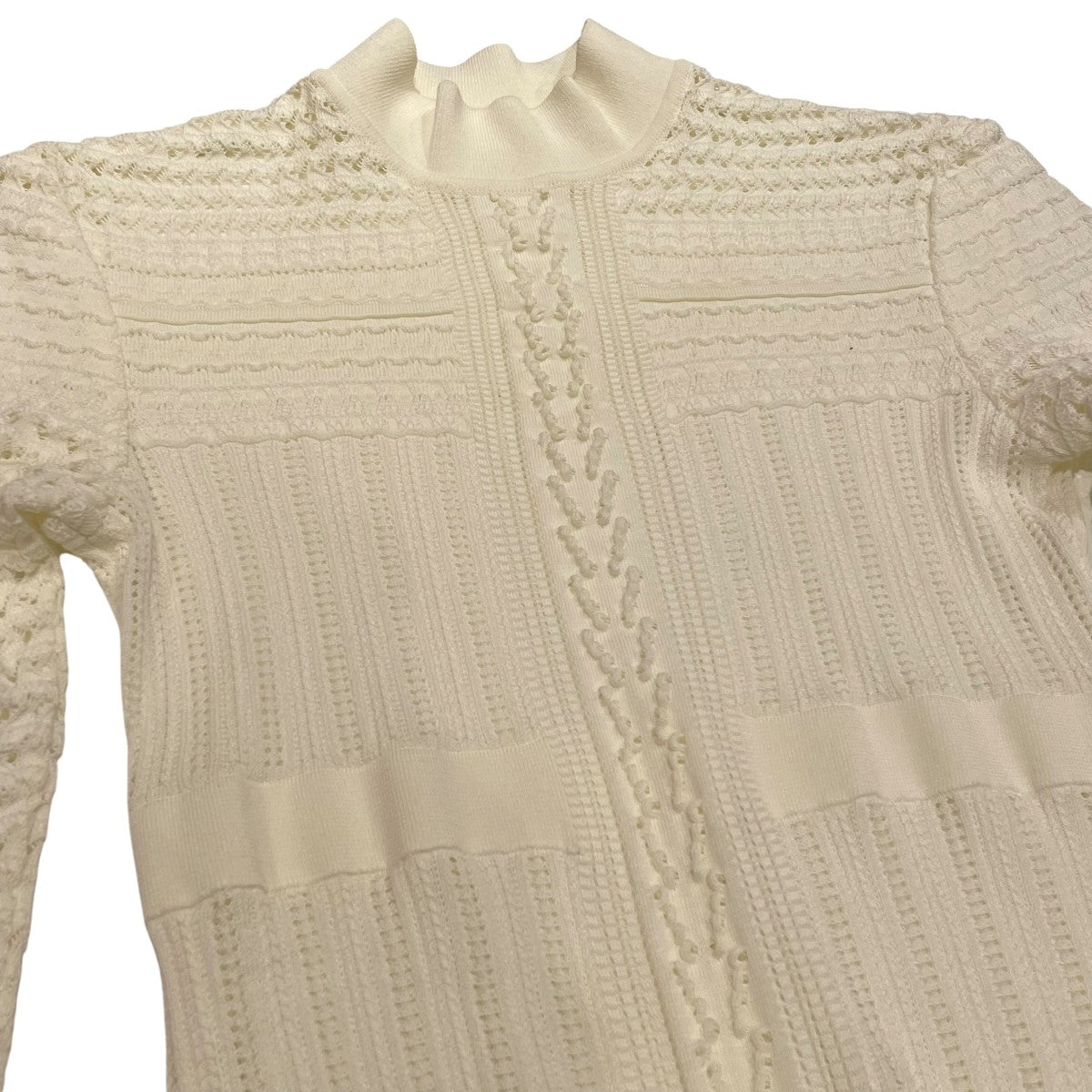 mame kurogouchi Lace Stripe Knitted Dress長袖ワンピースMM23PF-KN727 古着・中古-3枚目のアイテム画像
