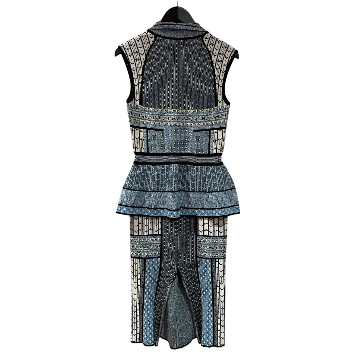 mame kurogouchi Geometric Pattern Knitted DressノースリーブワンピースMM25SS-KN085 古着・中古-2枚目のアイテム画像