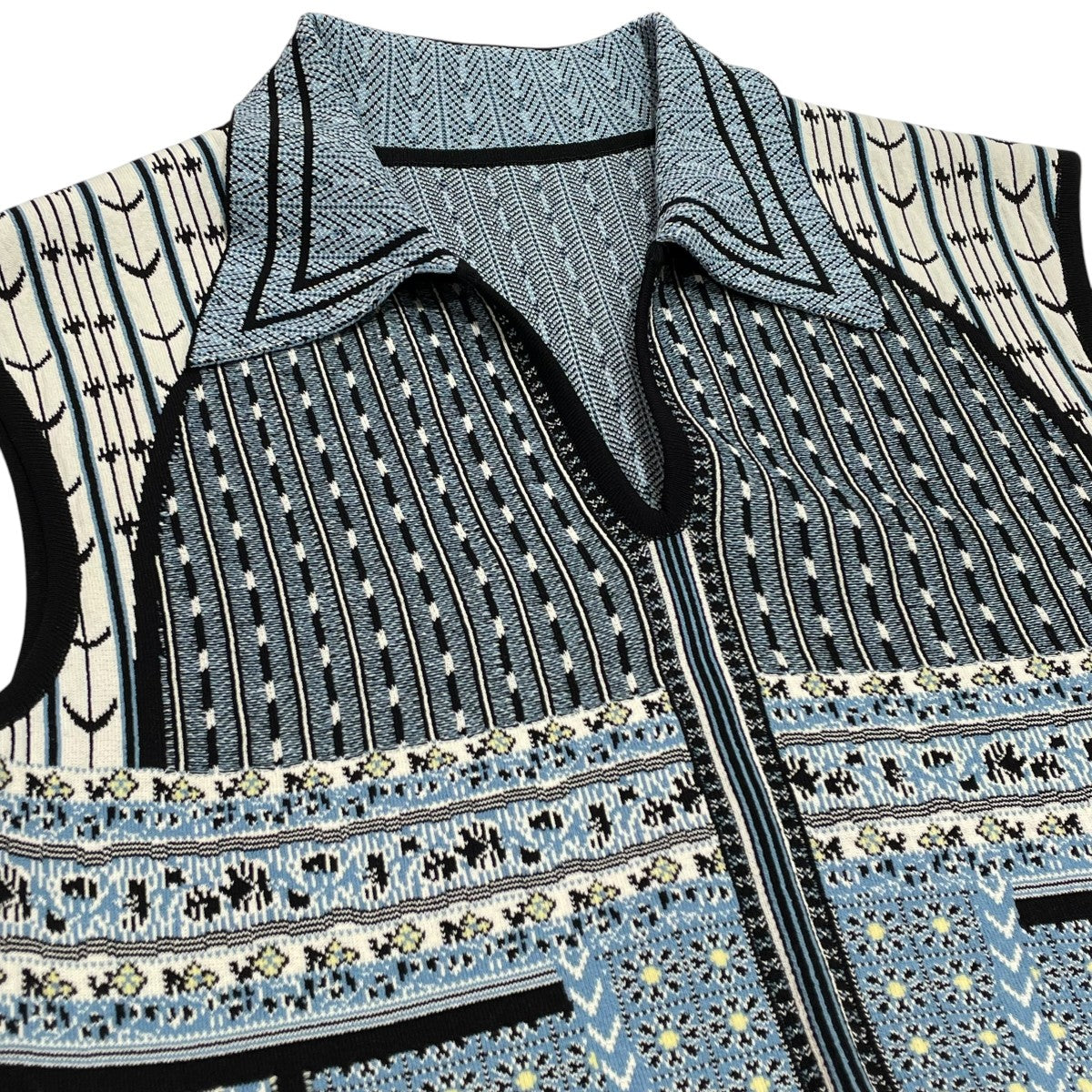 mame kurogouchi Geometric Pattern Knitted DressノースリーブワンピースMM25SS-KN085 古着・中古-3枚目のアイテム画像