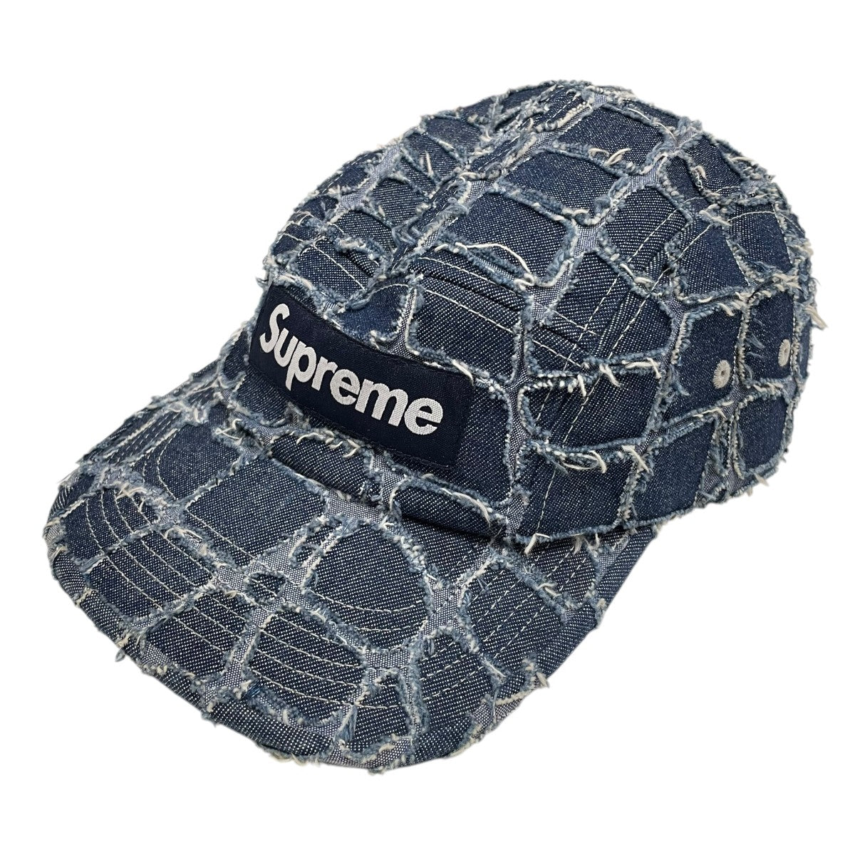 FRAYED CROC DENIM CAP INDIGOキャップ