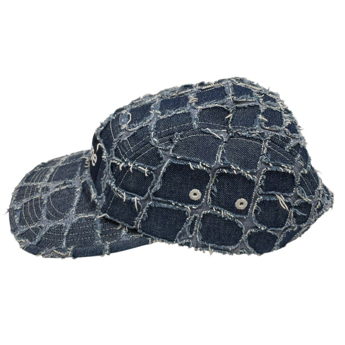 FRAYED CROC DENIM CAP INDIGOキャップ