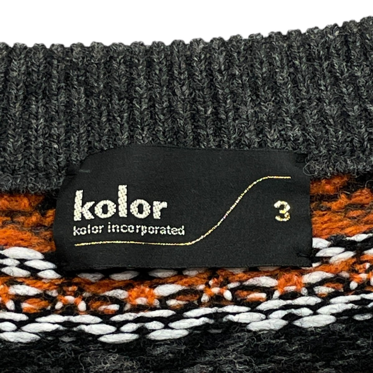 KOLOR 19AWPATCHWORK FAIR ISLE SWEATE厚手ニット19WCM-N07304 古着・中古-6枚目のアイテム画像
