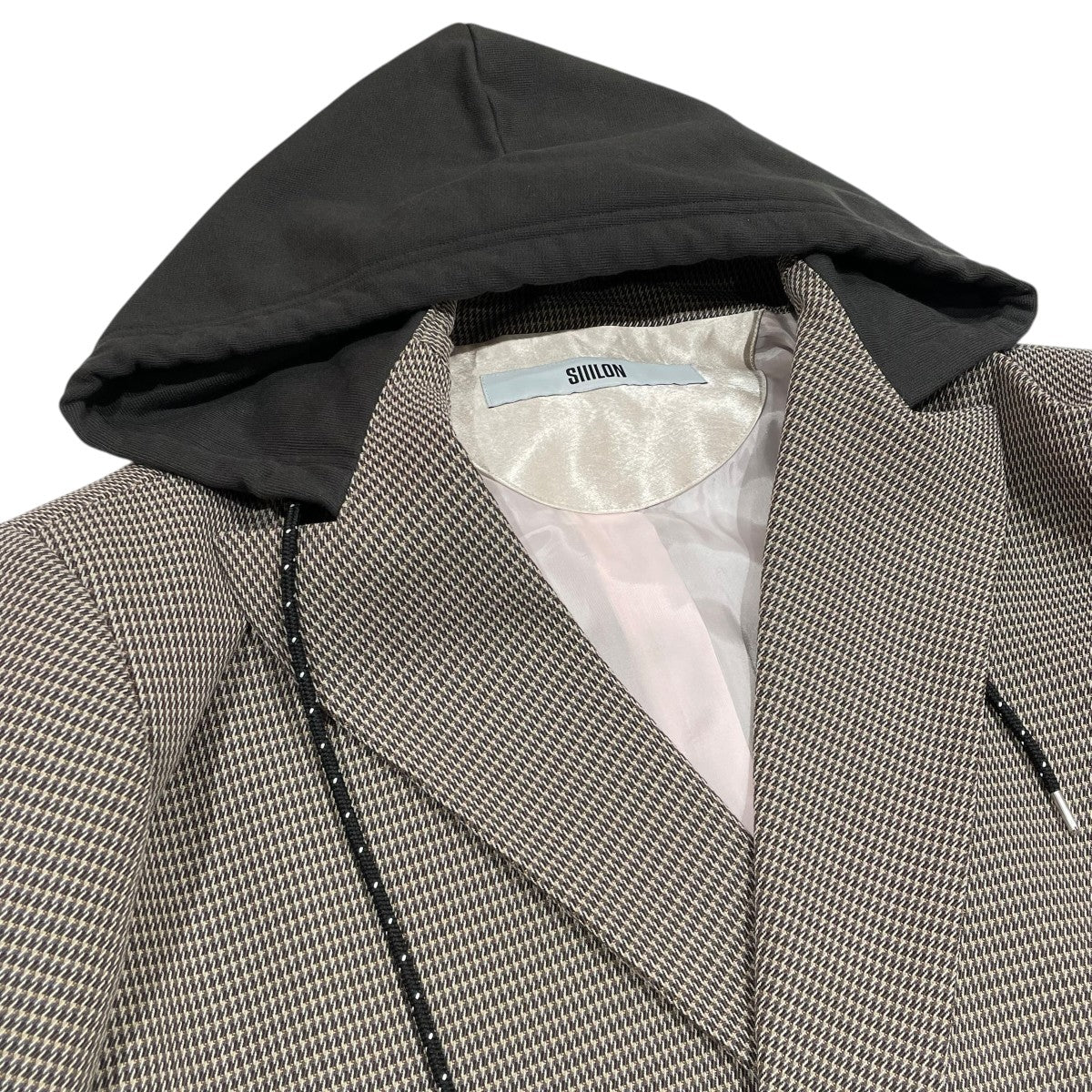 SIIILON Wandering Youth Jacket YELLOW BROWN MIXフーテッドテーラードジャケットSLAW25JK01 古着・中古-3枚目のアイテム画像