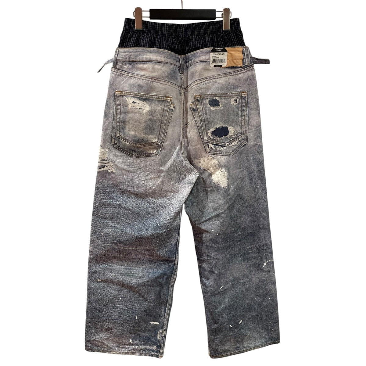 Protocol Index TROMPELOEIL LAYERED PANTSデニムパンツ 古着・中古-2枚目のアイテム画像
