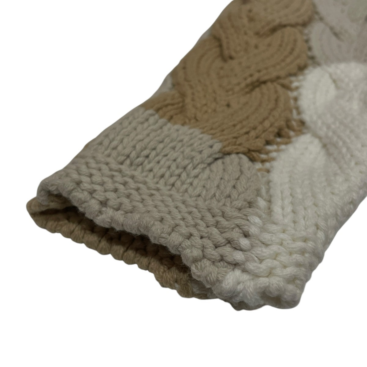 Patchwork Cable Becker Cardigan ’Canvas’コットン／アクリルニットカーディガンKHM030925-210