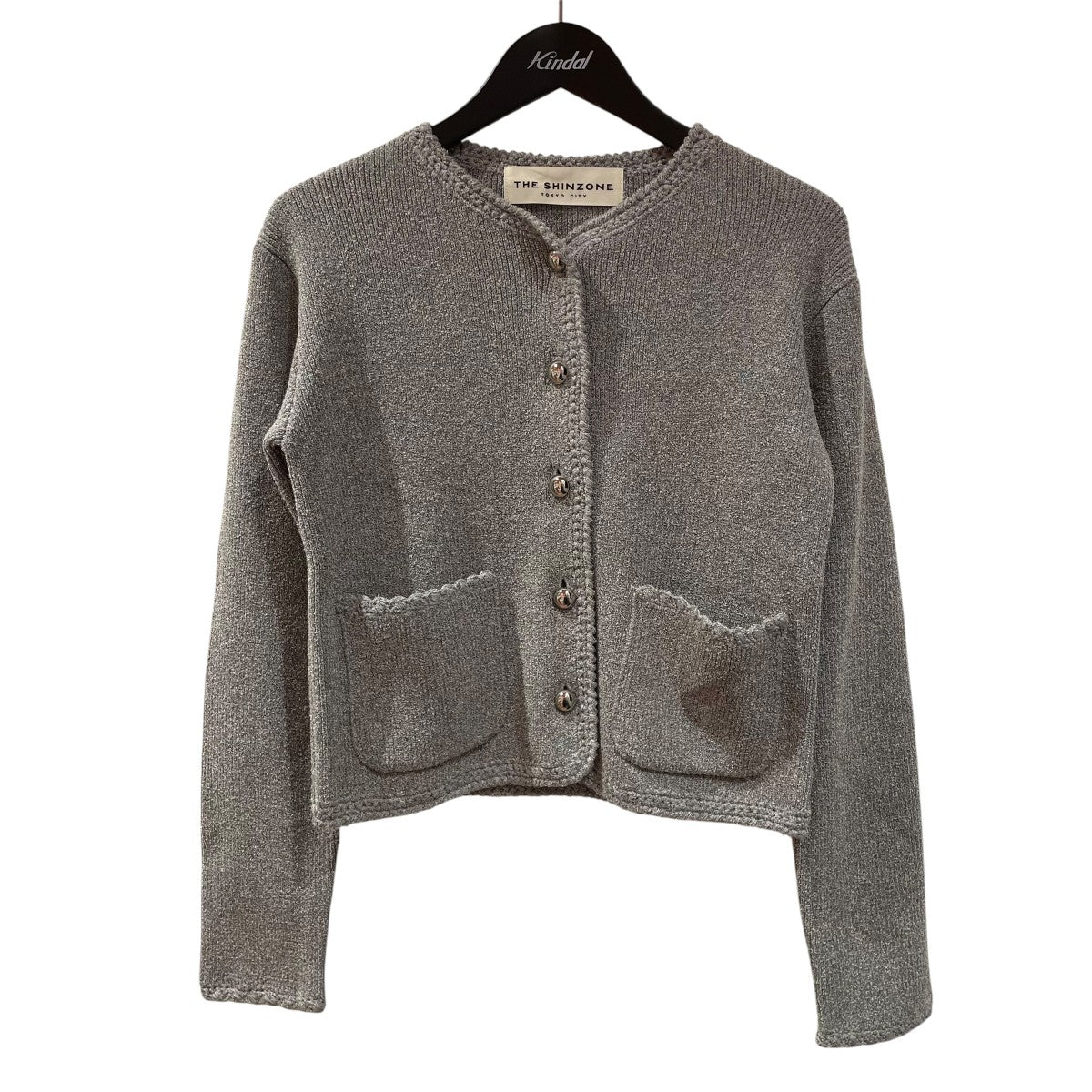 THE SHINZONE BOUCLE KNIT JACKETノーカラージャケット25SMSNI09 古着・中古-1枚目のアイテム画像