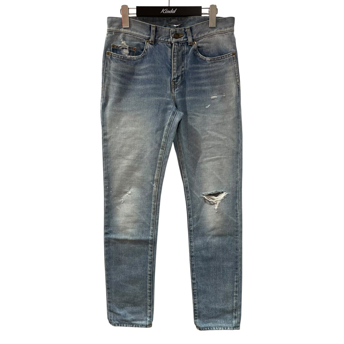 クラッシュペンキウォッシュ加工デニムパンツ551347