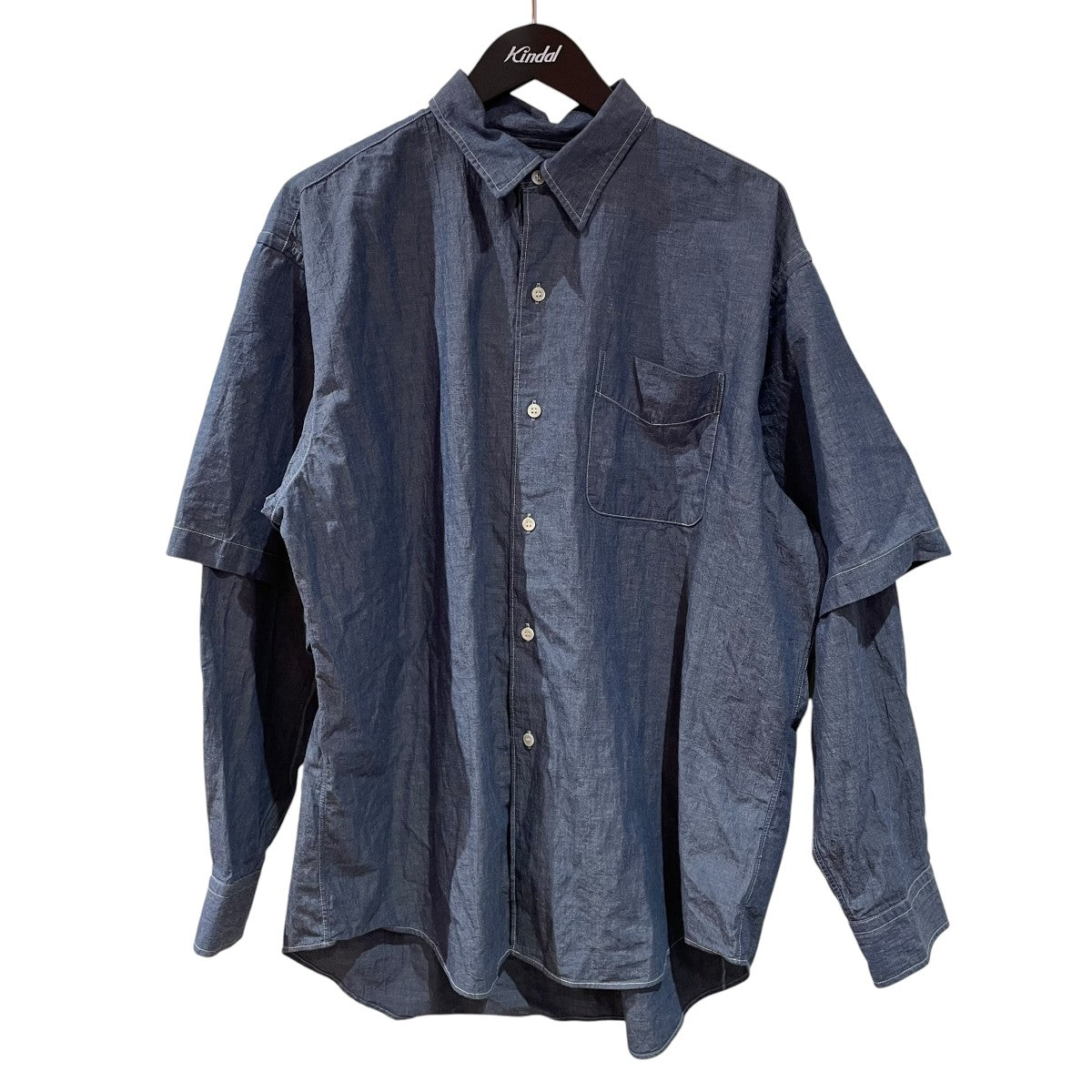 J．S HOMESTEAD コットンリネン ウェザー2ウェイスリーブシャツシャンブレーシャツ25 050 470 1510 1 0 古着・中古-1枚目のアイテム画像