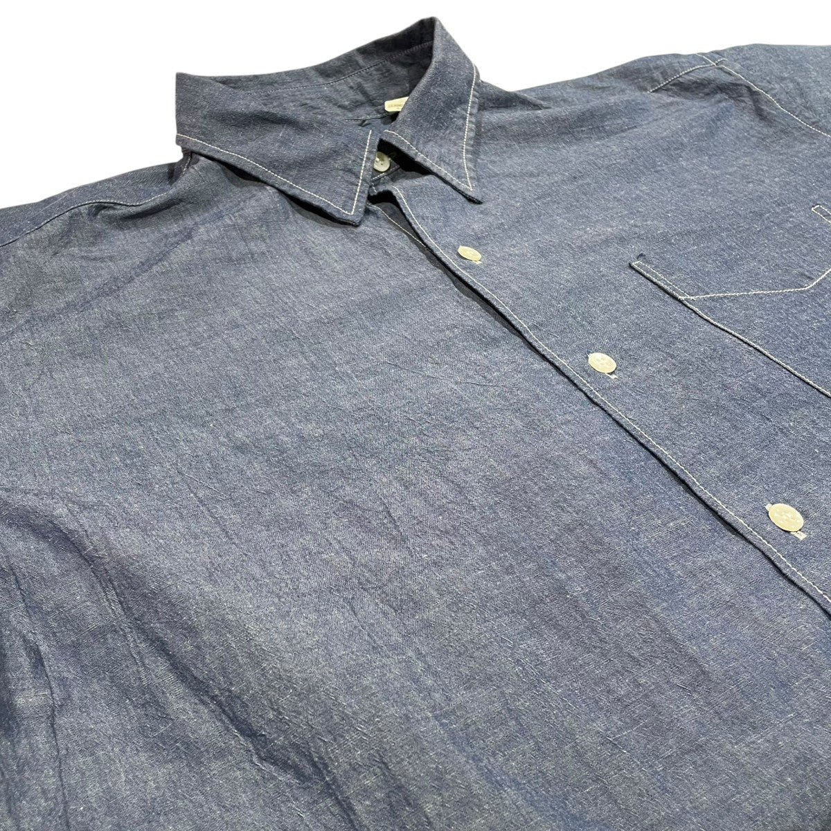 J．S HOMESTEAD コットンリネン ウェザー2ウェイスリーブシャツシャンブレーシャツ25 050 470 1510 1 0 古着・中古-3枚目のアイテム画像