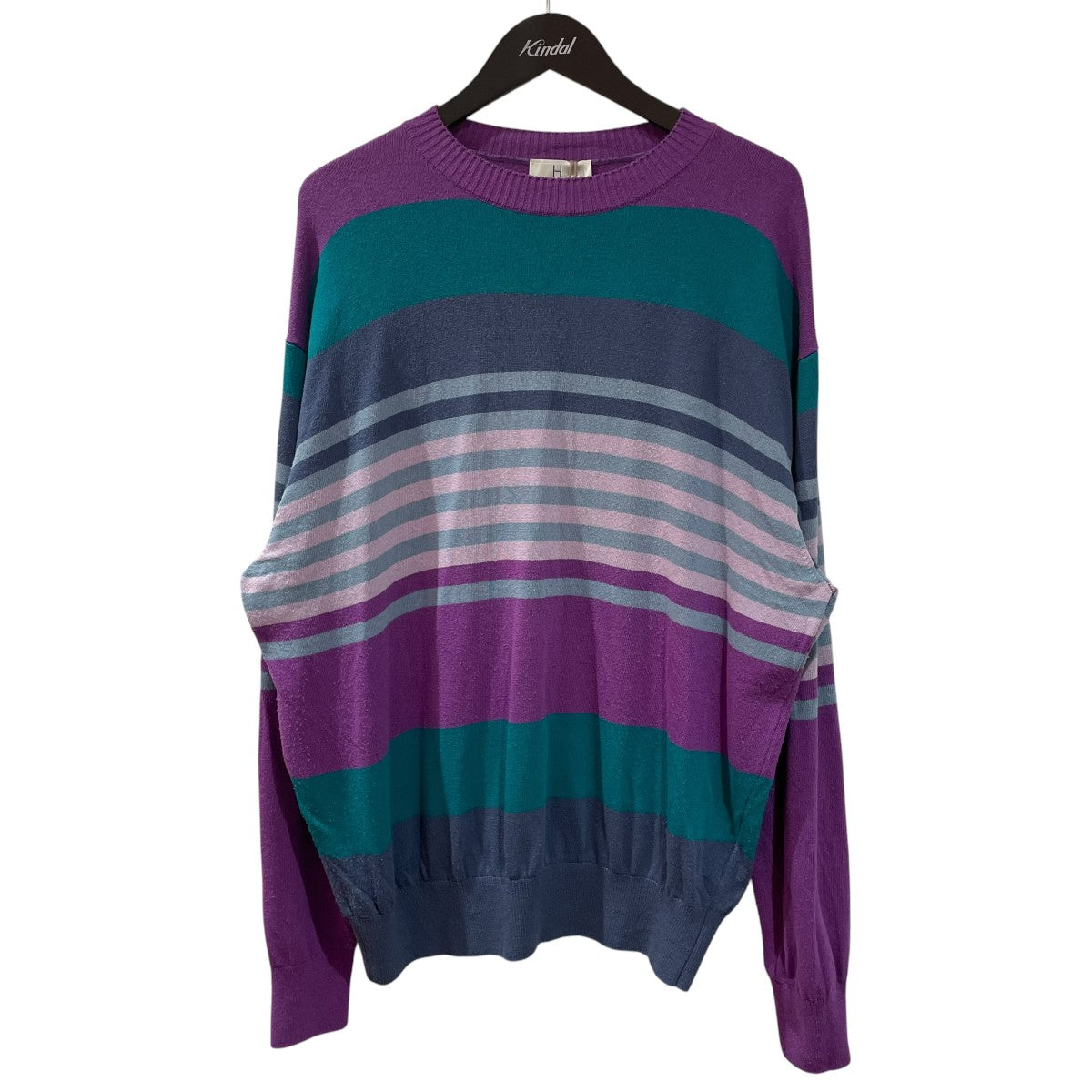 HERILL 26SSSilk border deadstock Sweater薄手ニット26-080-HL-8150-10 古着・中古-1枚目のアイテム画像
