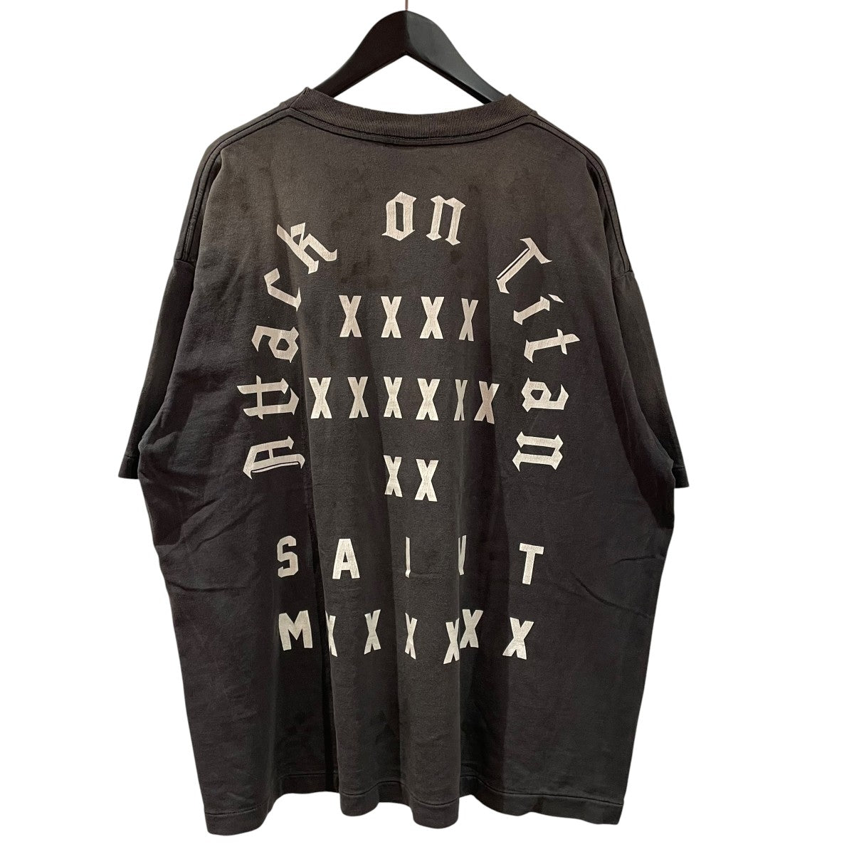 SAINT MICHAEL 進撃の巨人 ATTACK ON TITAN BLK半袖TシャツSM-MK8-0000-C77 古着・中古-2枚目のアイテム画像