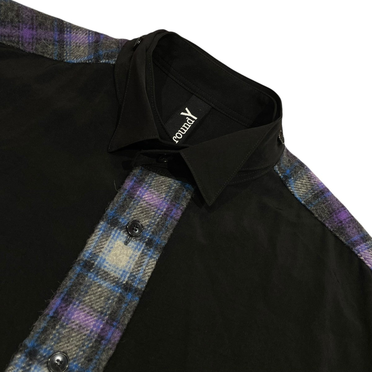 GROUND Y COMBINATION SHIRTトリアセテート、ウール長袖シャツgo b08 800 古着・中古-3枚目のアイテム画像