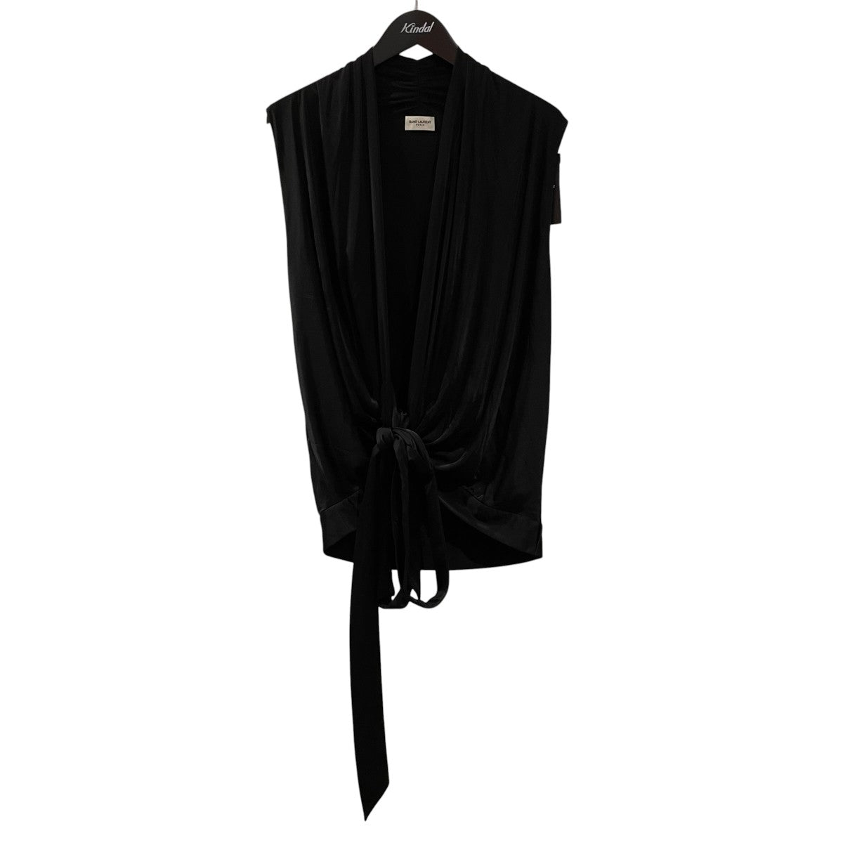 Saint Laurent Paris 23SSWraparound Jersey Topノースリーブブラウス759246 Y37CD 古着・中古-1枚目のアイテム画像