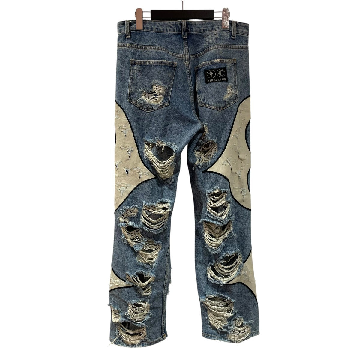 THUG CLUB ダメージ加工トライバルデニムパンツTC24PT2101 古着・中古-2枚目のアイテム画像