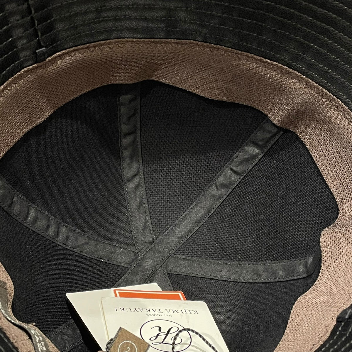 KIJIMA TAKAYUKI APPLE LEATHER SAILOR HATハットW-222839 古着・中古-3枚目のアイテム画像